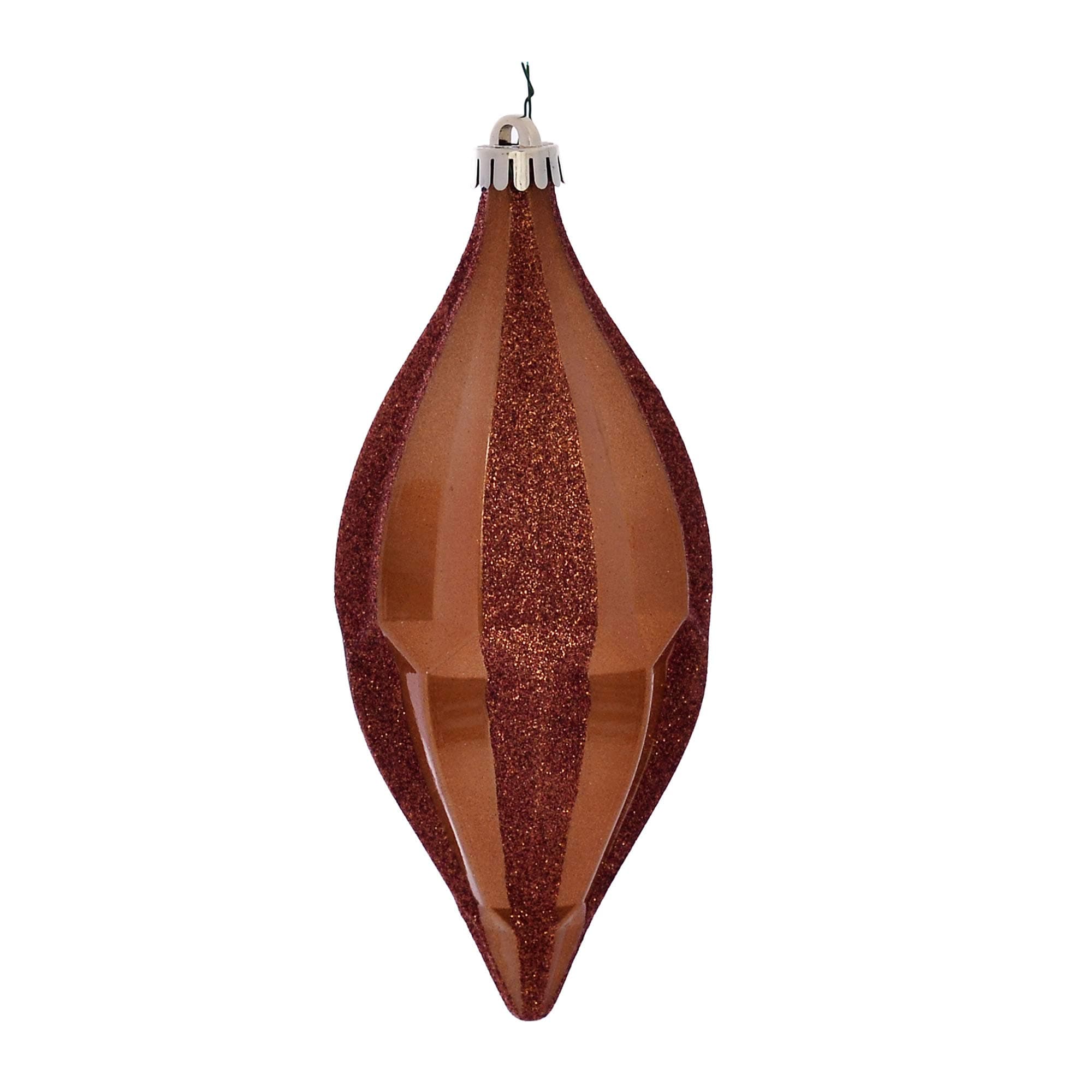 Vickerman 10" Copper Candy Glitter Shuttle Christmas Ornament, Pack of 2