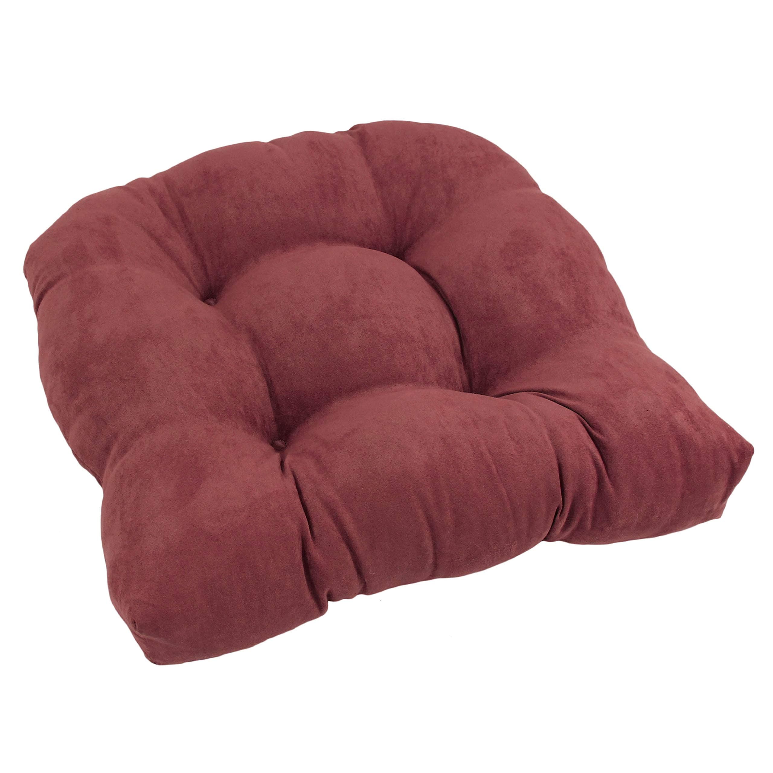 Blazing Needles Microsuede Rounded Back Chair Cushion,Red Wine, 19" x 19" 1 Count