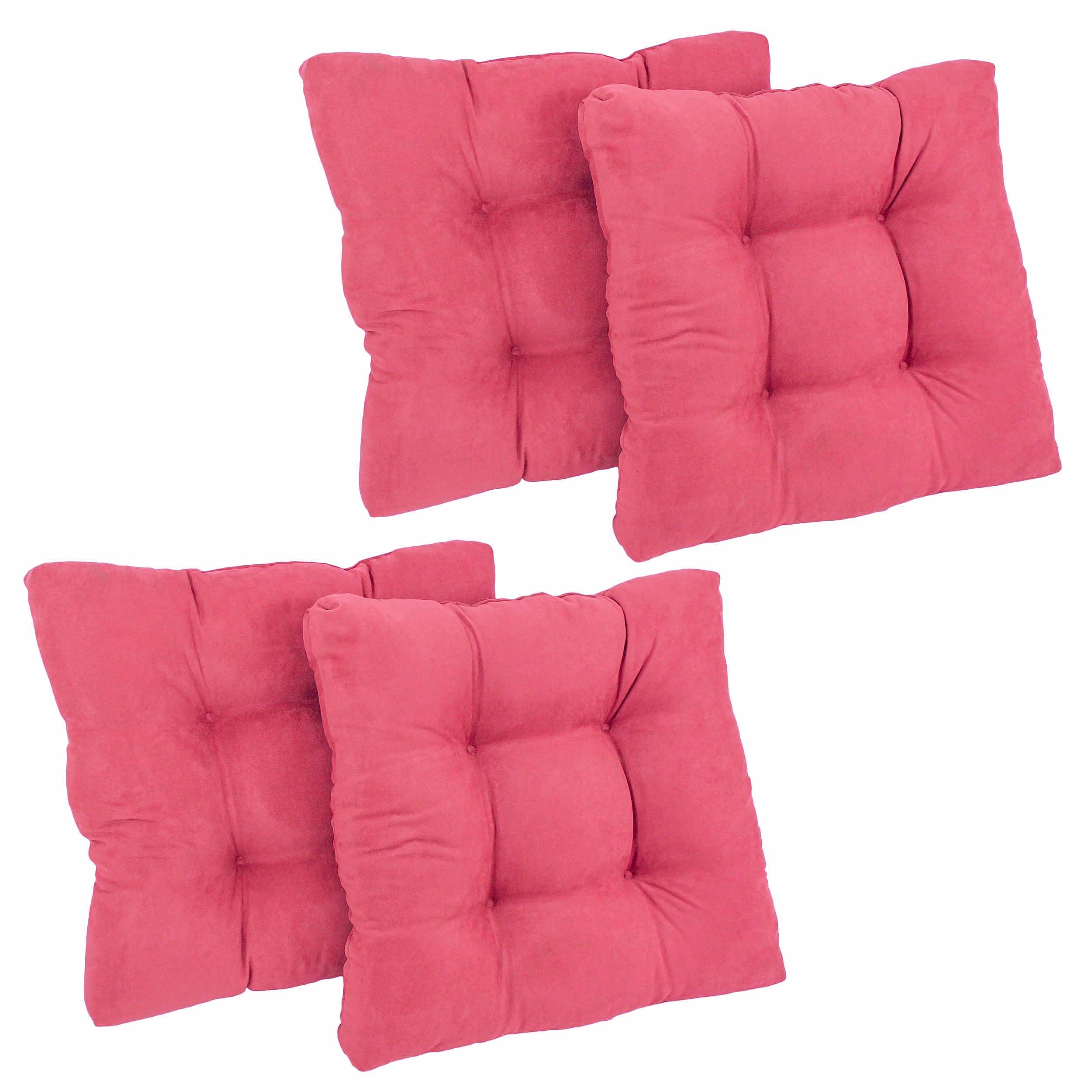 Blazing Needles 19-inch Microsuede Square Chair Cushion, 19" x 19", Berry Berry 4 Count