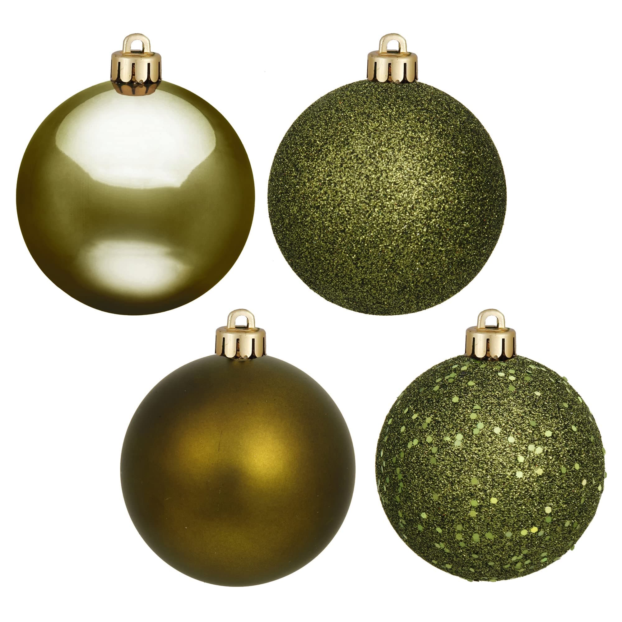 Vickerman 1.6" Olive 4-Finish Ball Ornament Assortment, 96 per Box
