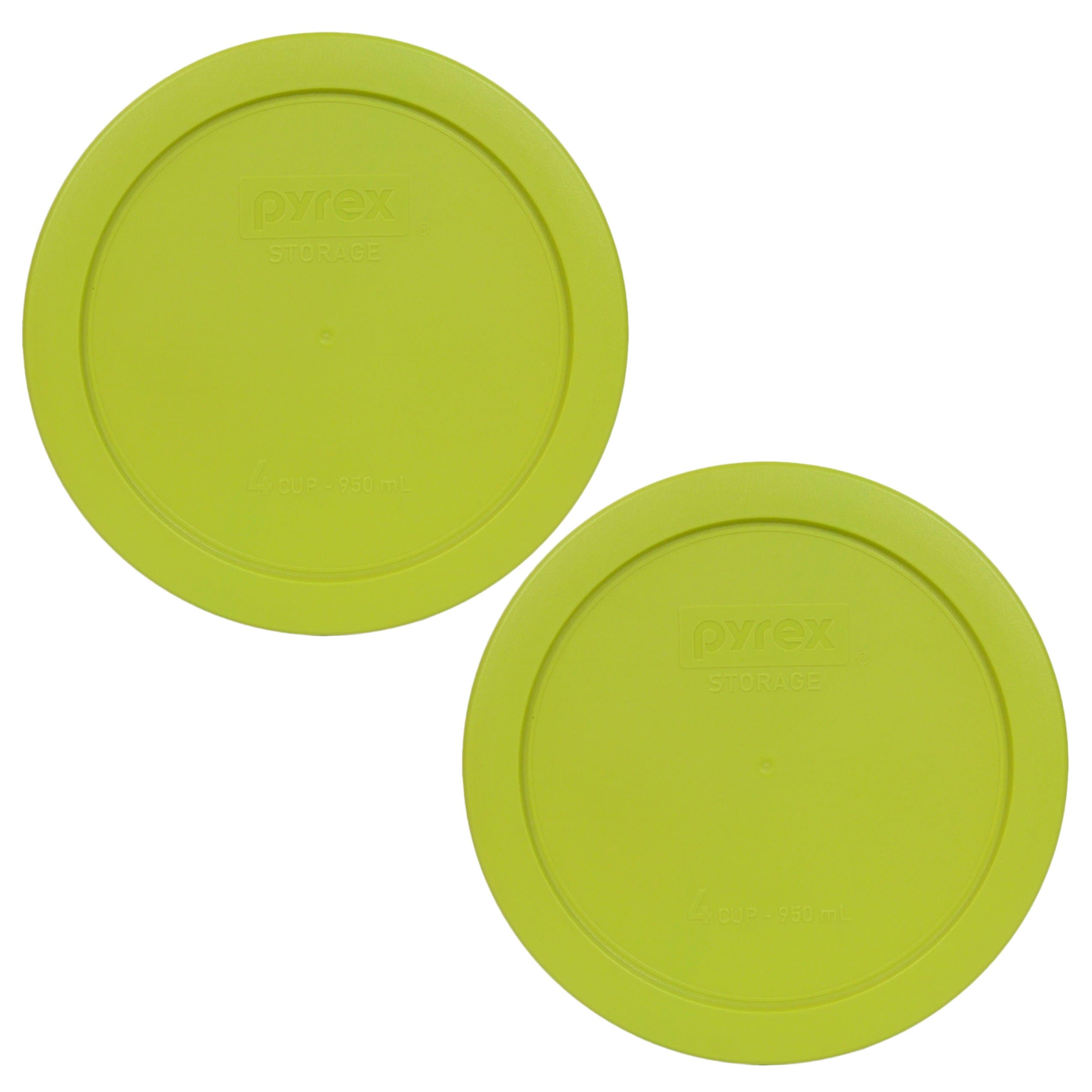 Pyrex 7201-PC (4-Cup) Edamame Green Lid (2-Pack) - Made in USA