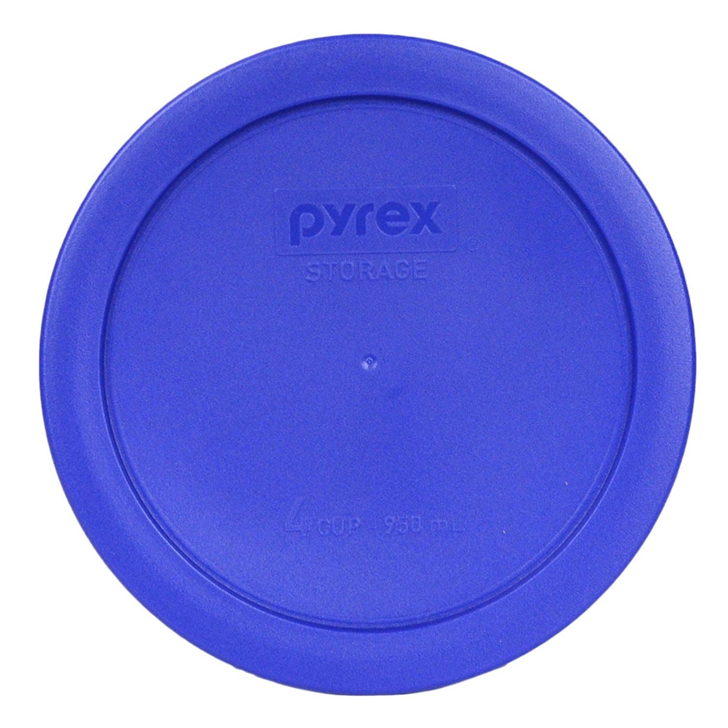 Pyrex 7201-PC (4-Cup) Cadet Blue Food Storage Lid (4-Pack) - Made in USA