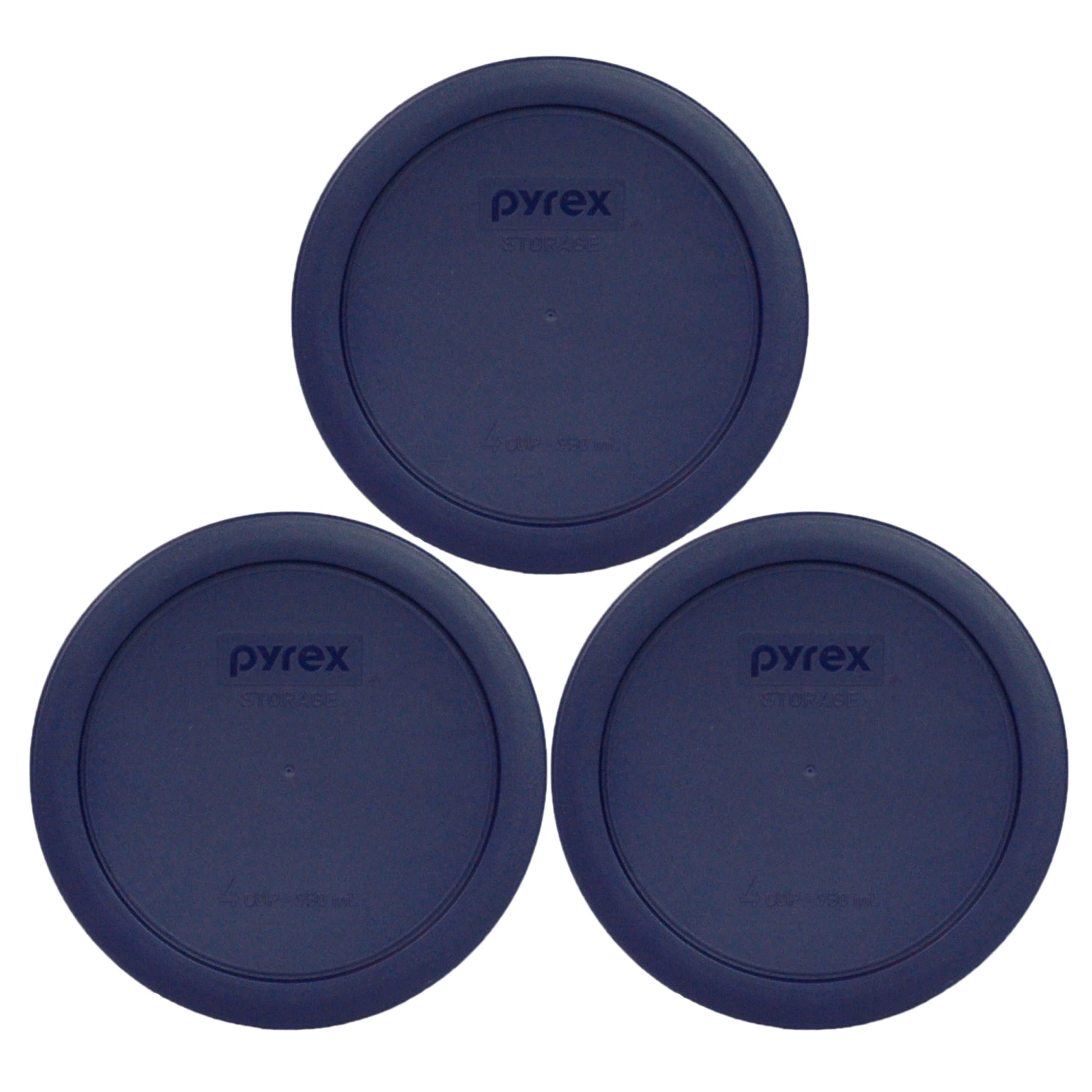 Pyrex 7201-PC (4-Cup) Navy Blue Replacement Lid (3-Pack) - Made in USA