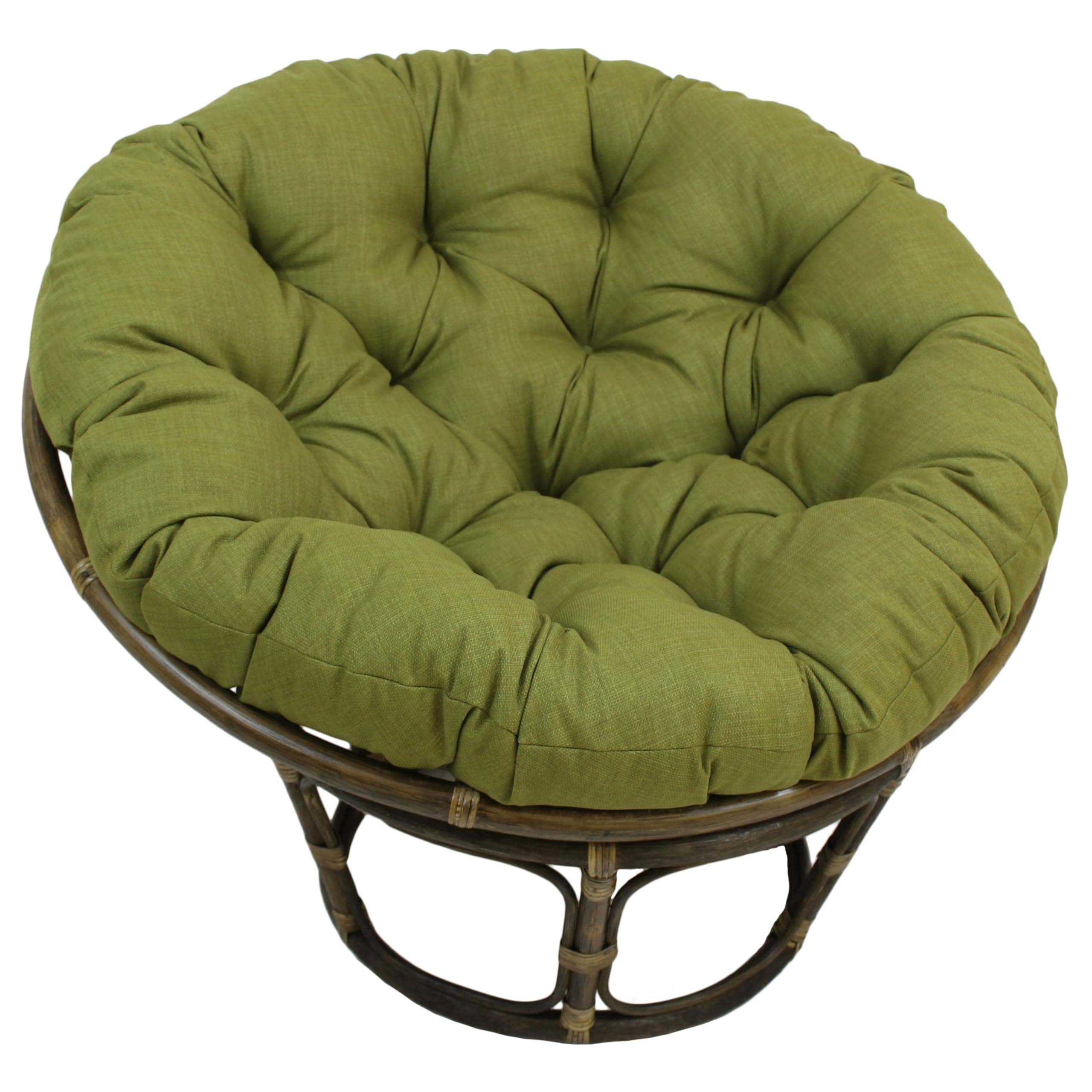 Blazing Needles Solid Outdoor Spun Polyester Papasan Cushion, 44", Avocado