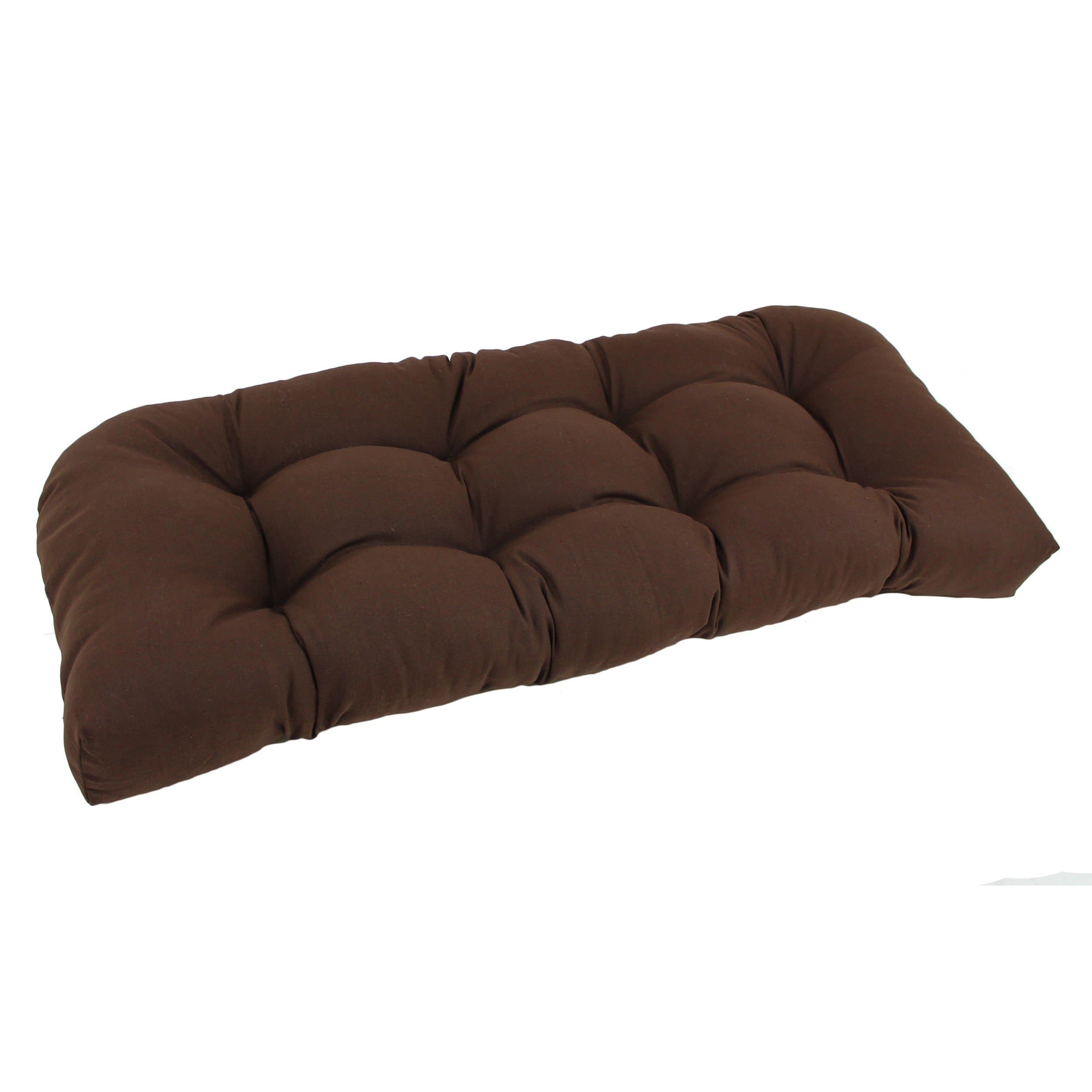Blazing Needles Twill Rounded Back Loveseat Cushion, 42" x 19", Chocolate 1 Count