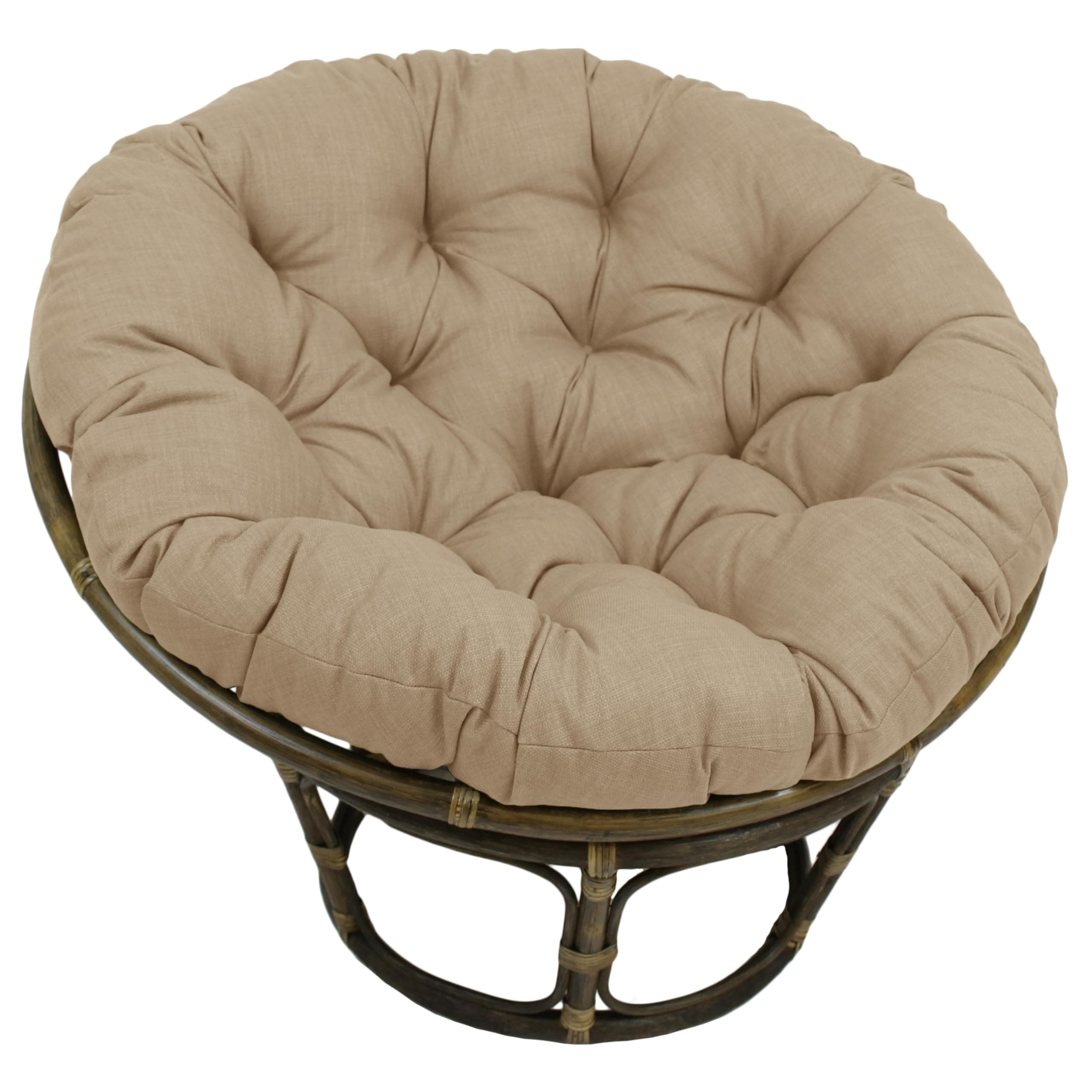 Blazing Needles Solid Outdoor Spun Polyester Papasan Cushion, 44", Sandstone