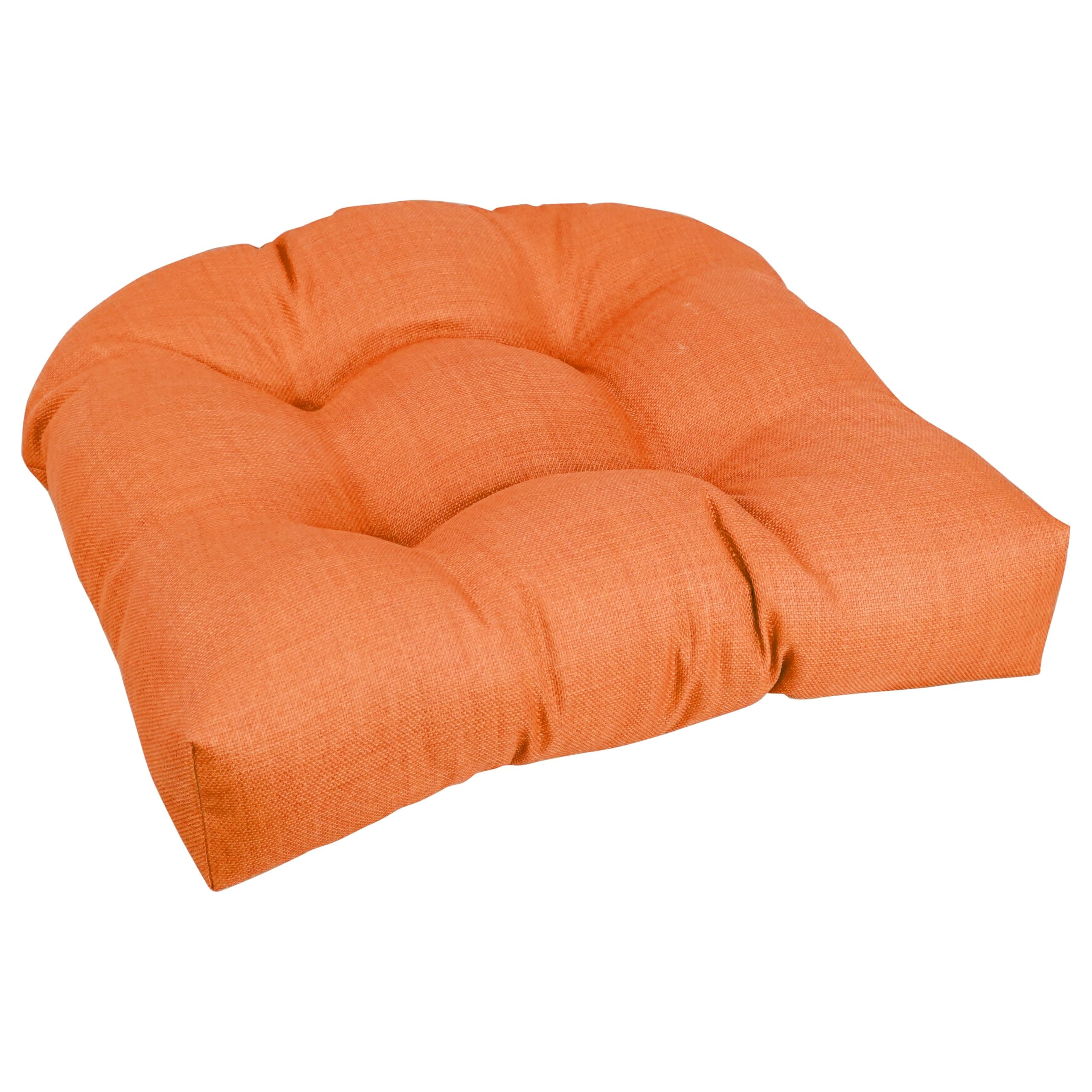 Blazing Needles Outdoor Rounded Back Chair Cushion,Tangerine Dream, 19" x 19" 1 Count