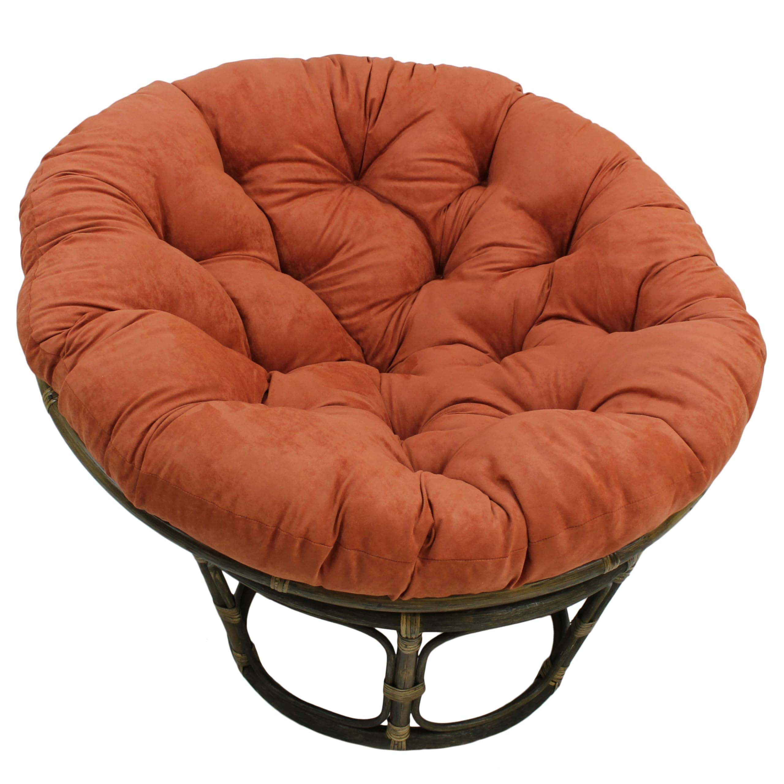 Blazing Needles Solid Microsuede Papasan Chair Cushion, 48" x 6" x 48", Spice