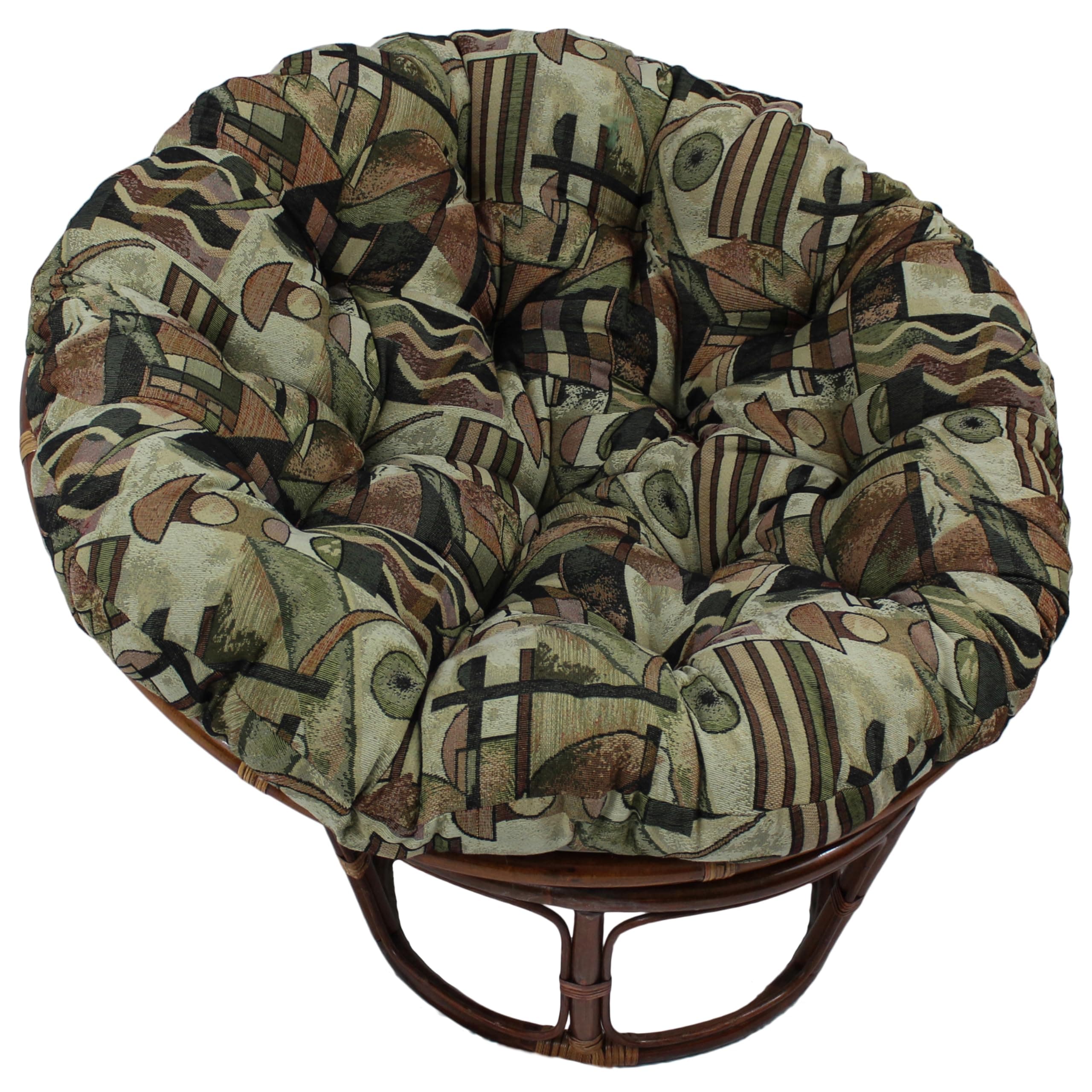 Blazing Needles Patterned Tapestry Papasan Chair Cushion, 48" x 6" x 48", Picasso