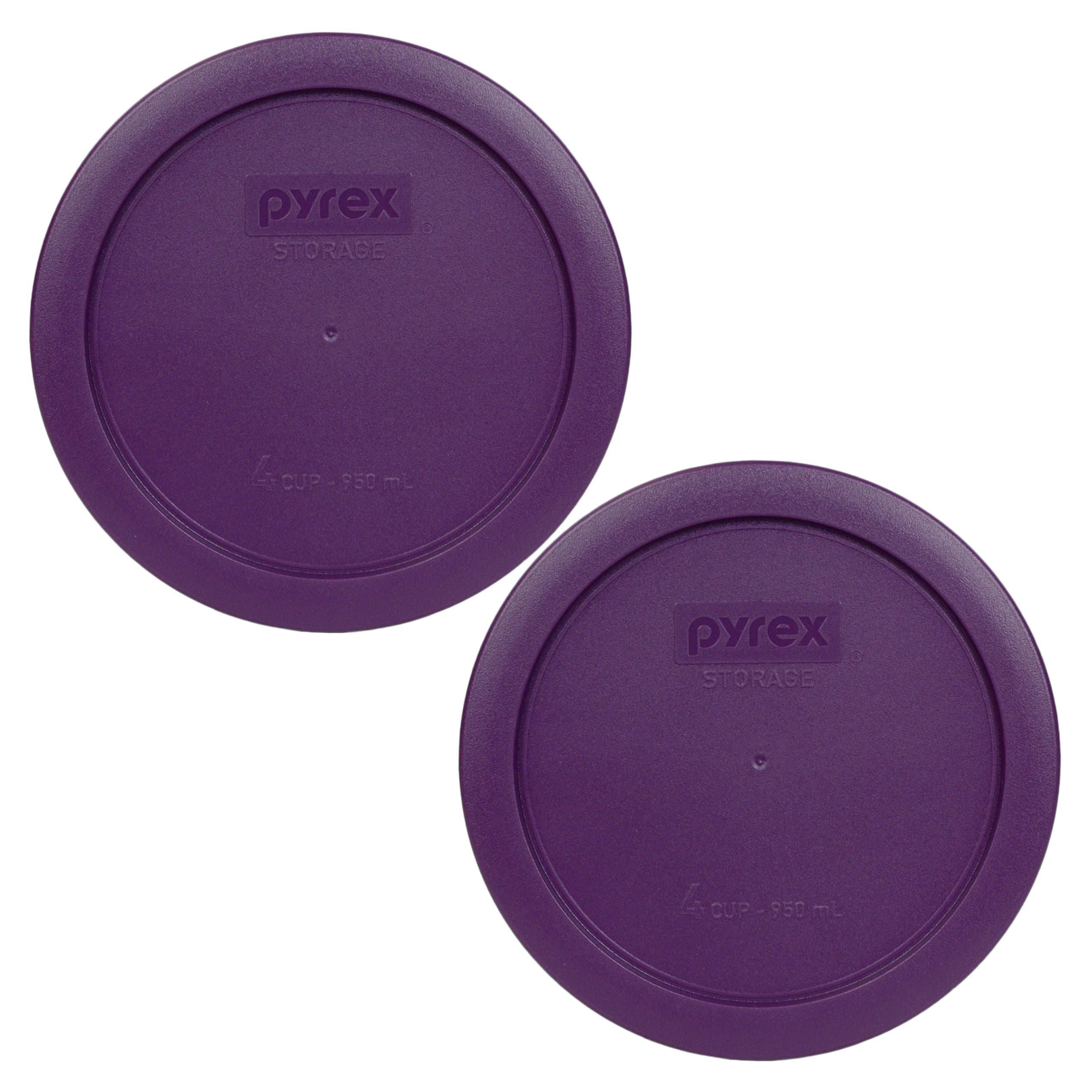 Pyrex 7201-PC (4-Cup) Purple Lid for Glass Bowl (2 Pack) - Made in USA