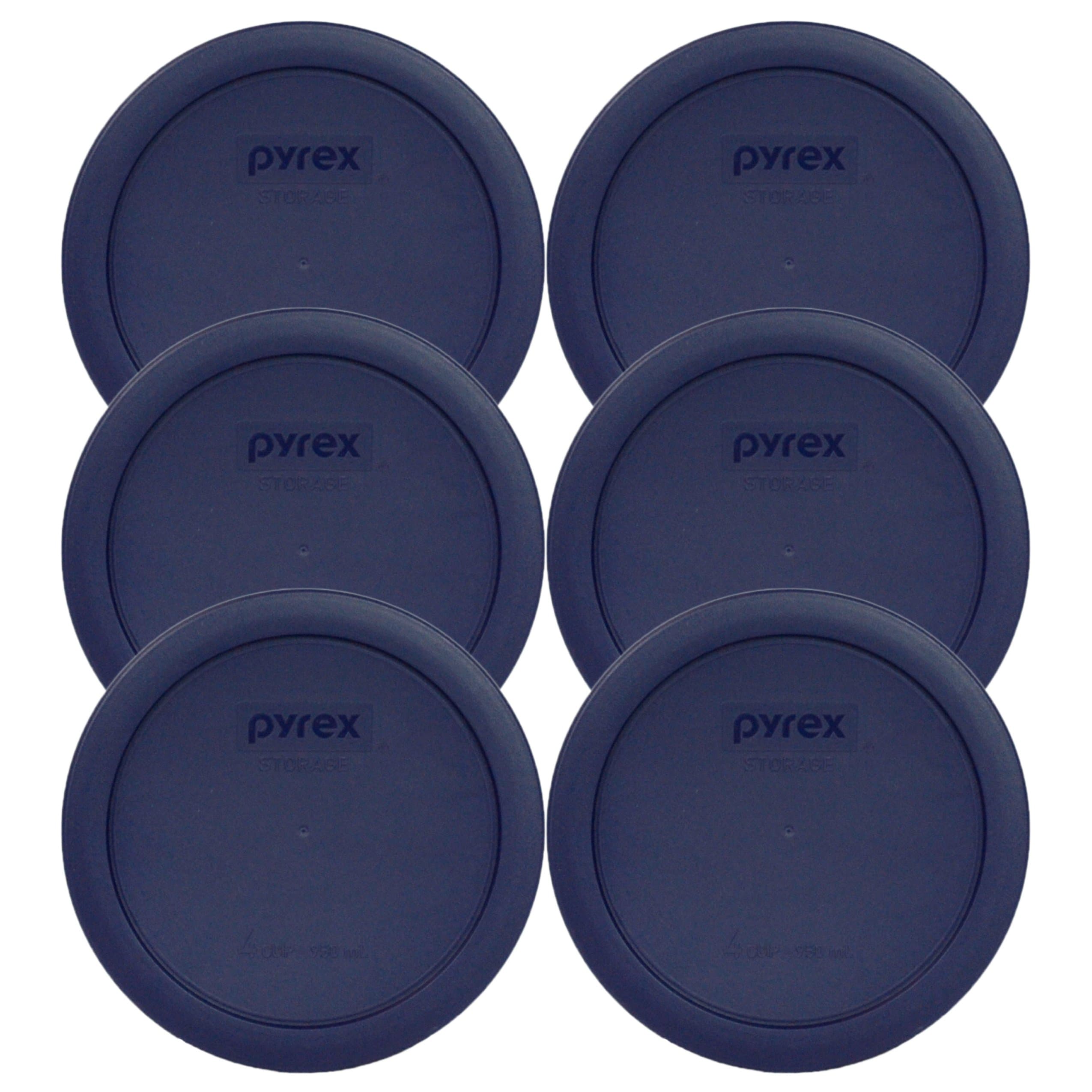 Pyrex 7201-PC (4-Cup) Navy Blue Replacement Lid (6-Pack) - Made in USA