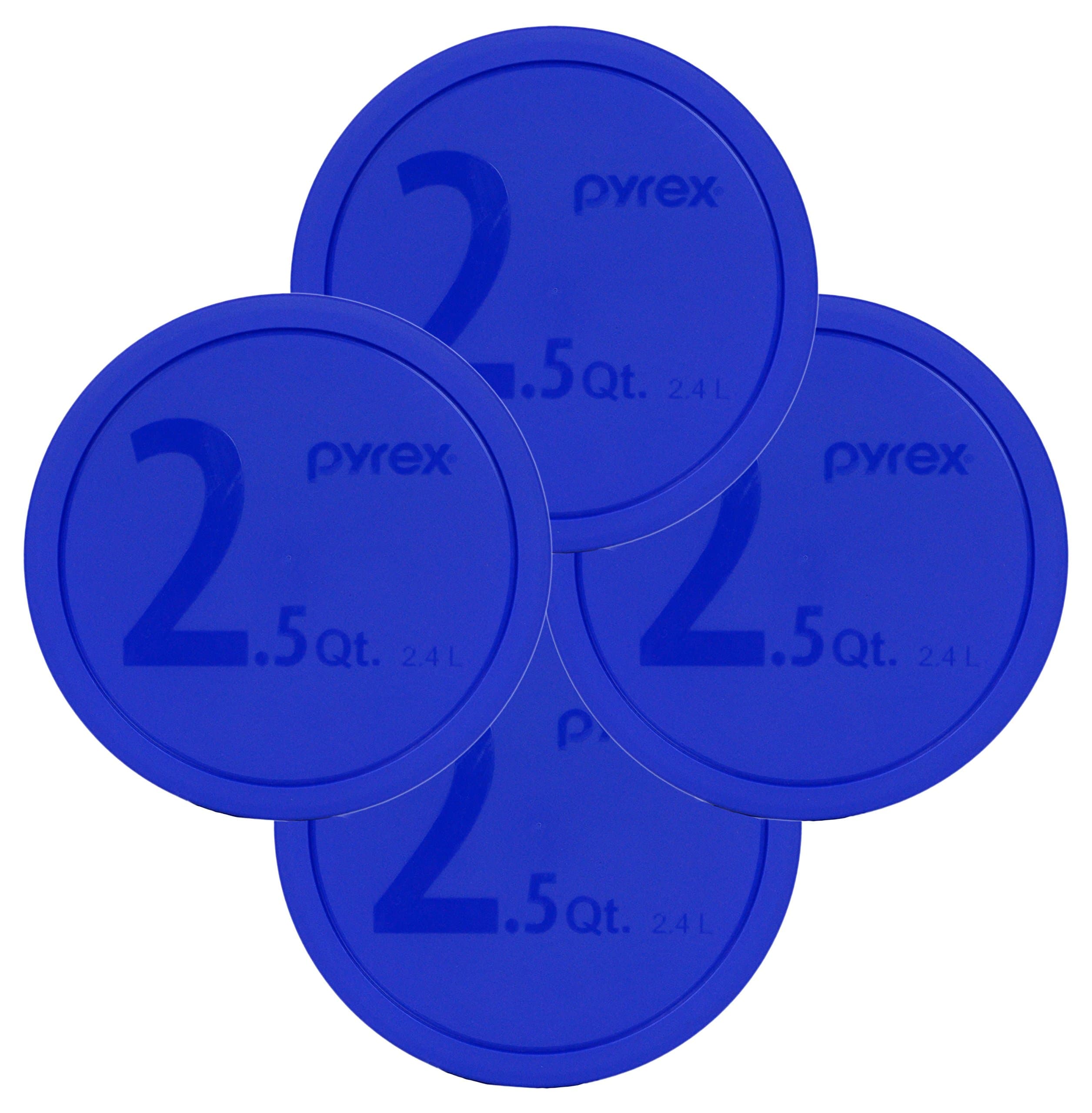 Pyrex 325-PC (2.5Qt) Blue Mixing Bowl Storage Lids (4-Pack) - Made in USA