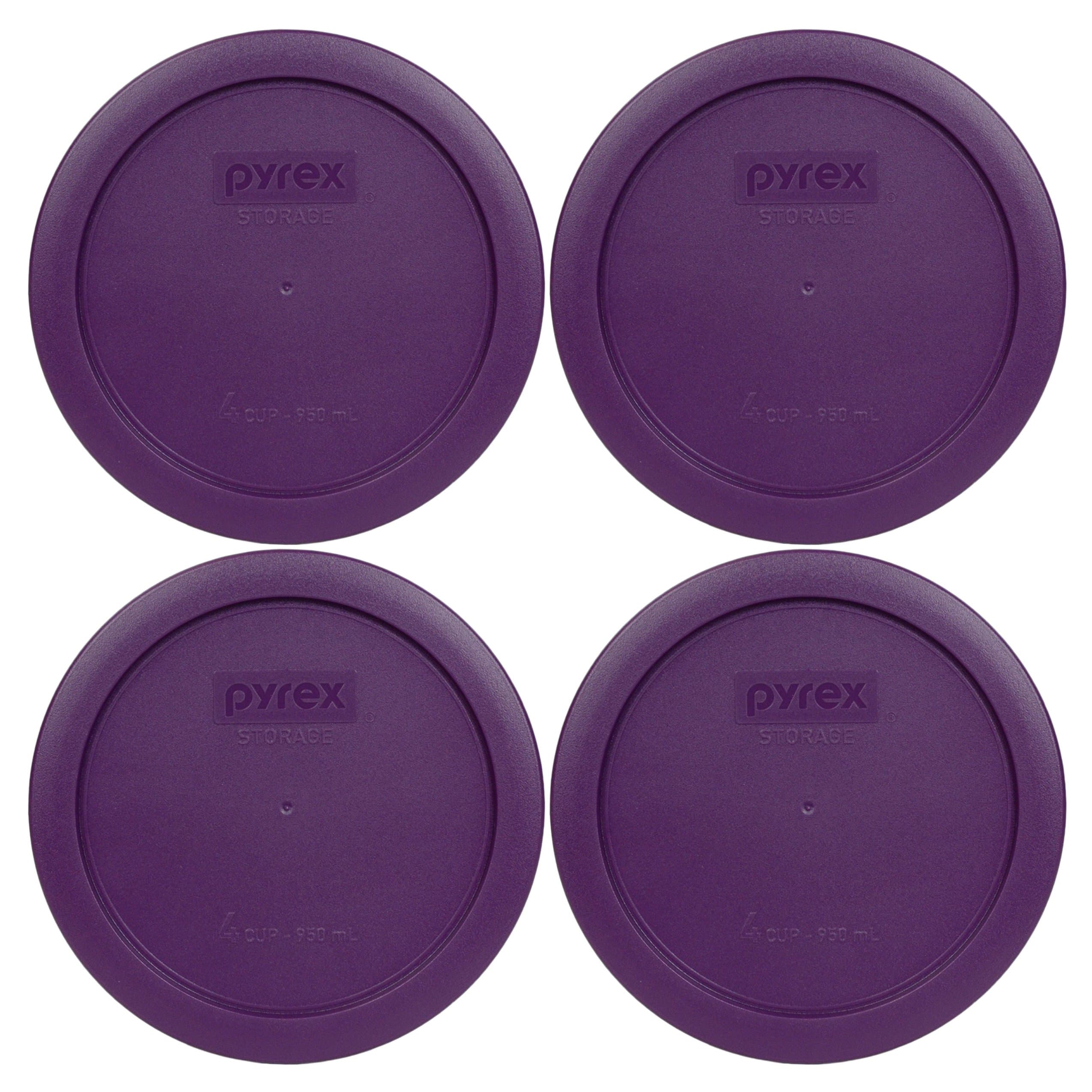 Pyrex 7201-PC (4-Cup) Purple Food Storage Lid (4-Pack) - Made in USA