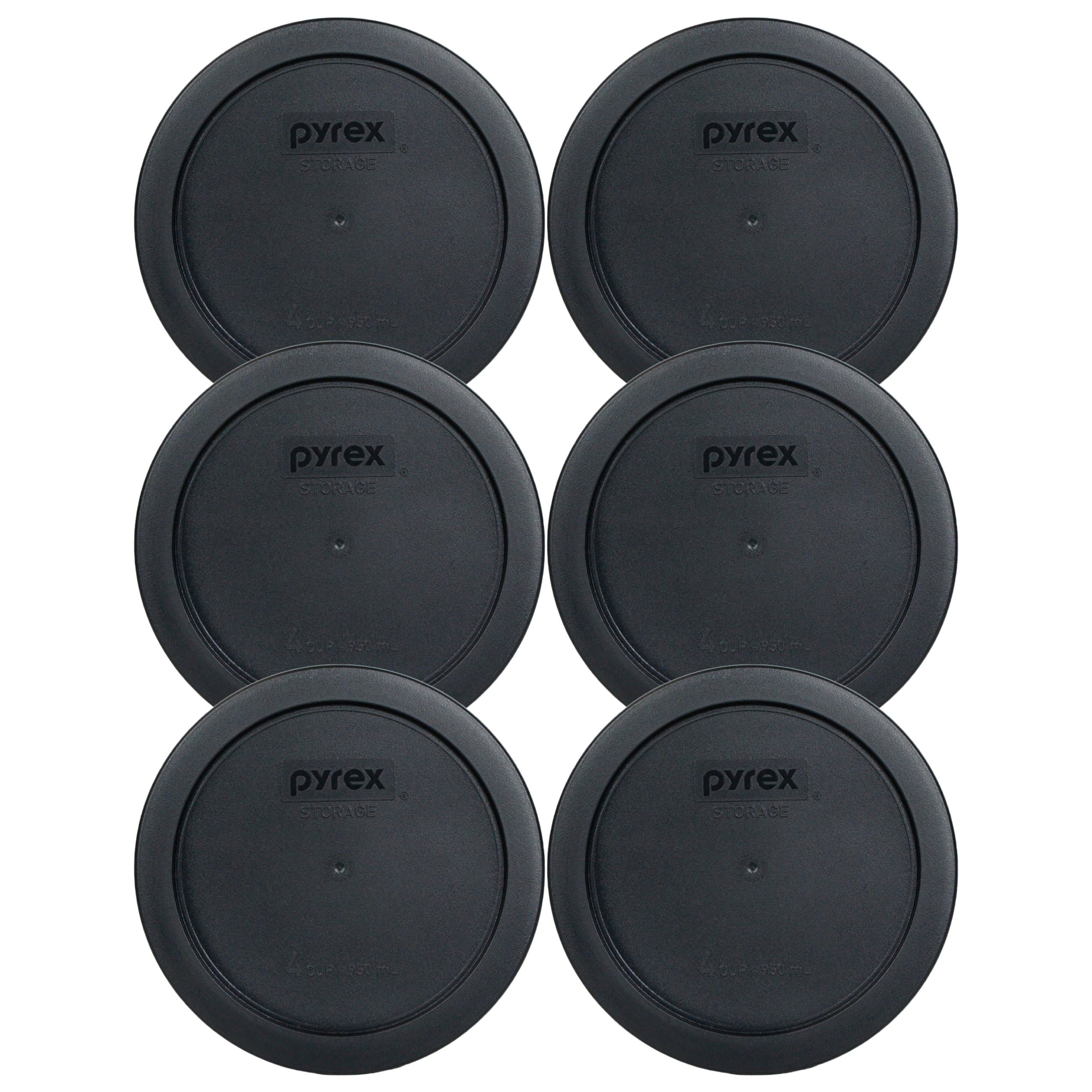 Pyrex 7201-PC (4-Cup) Black Replacement Lid 6-Pack - Made in USA