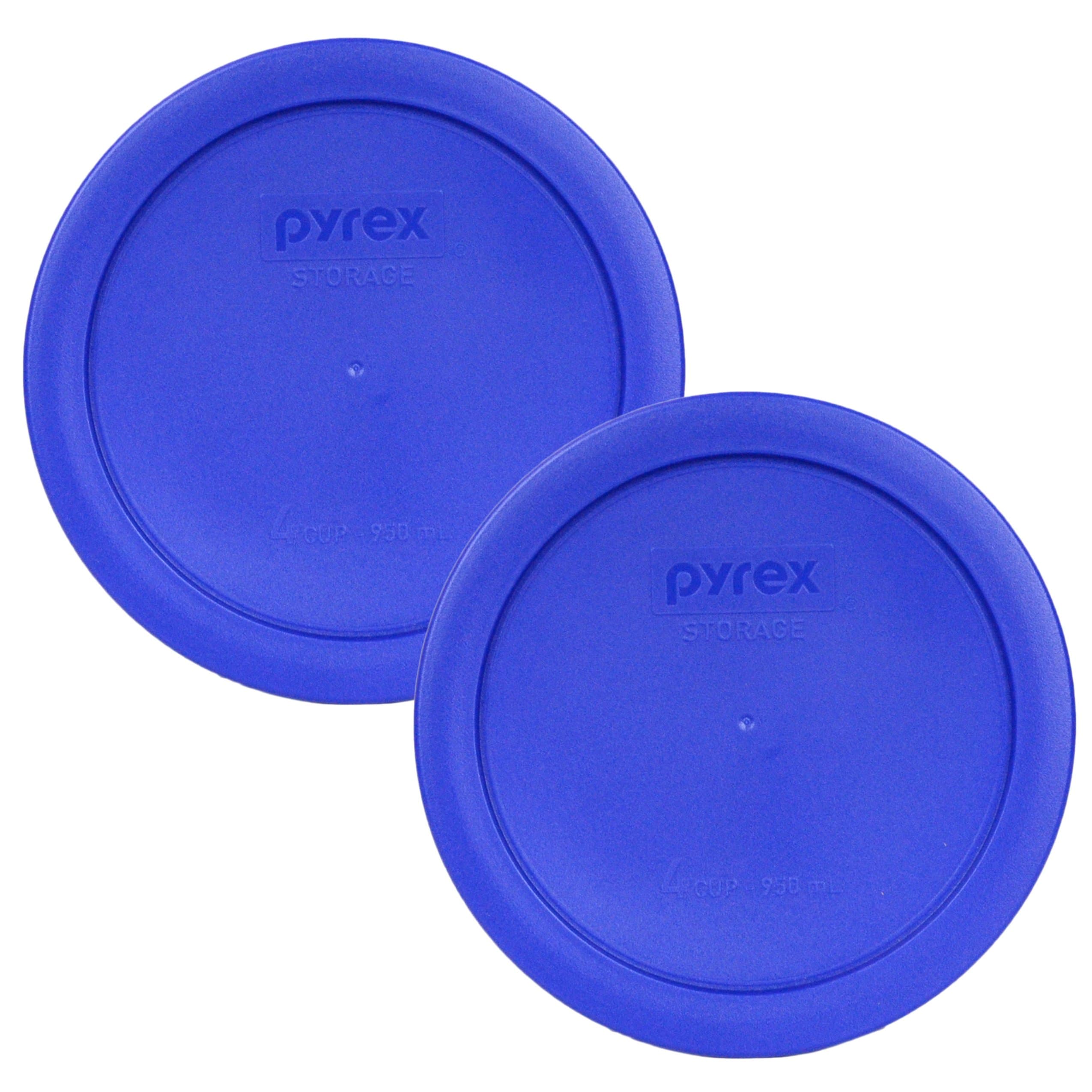 Pyrex 7201-PC (4-Cup) Cadet Blue Food Storage Lid (2-Pack) - Made in USA